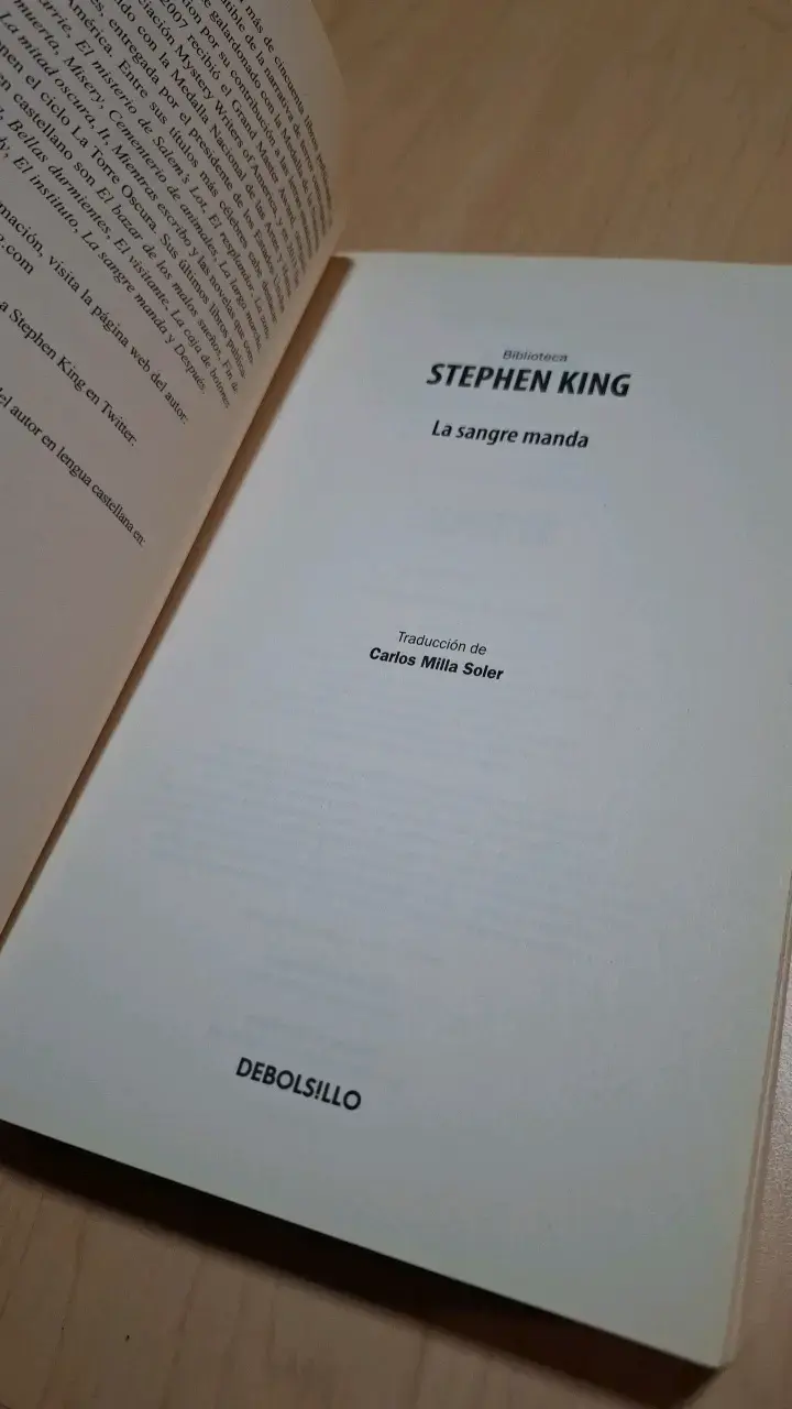 Libro 'La Sangre Manda' de Stephen King - 2
