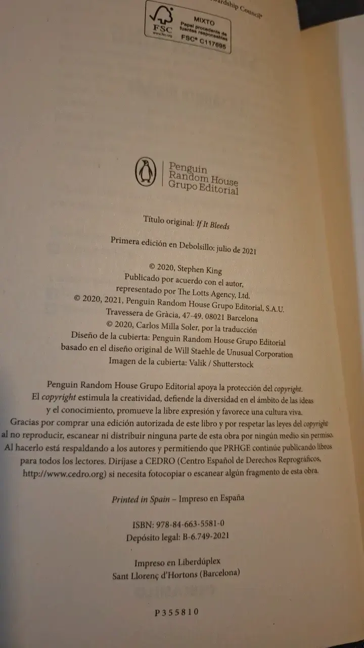 Libro 'La Sangre Manda' de Stephen King - 3