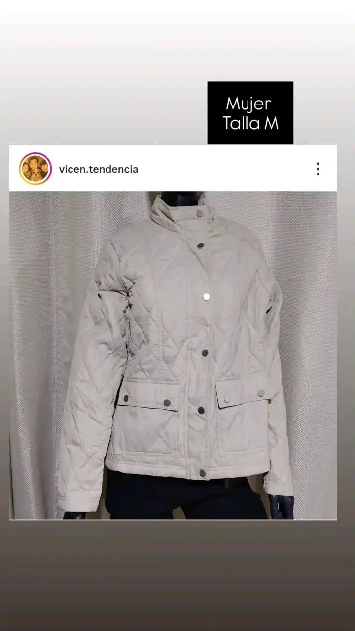 Chaqueta acolchada beige para mujer talla M