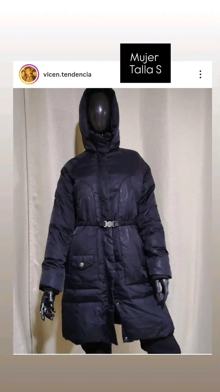 Abrigo largo negro para mujer talla S