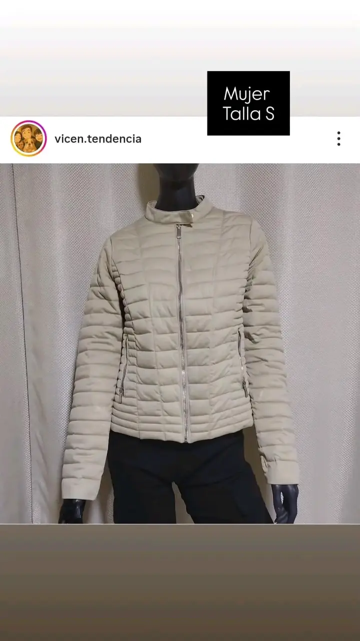 Chaqueta acolchada beige para mujer talla S
