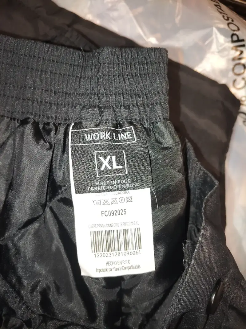 Pantalón térmico negro Work Line XL