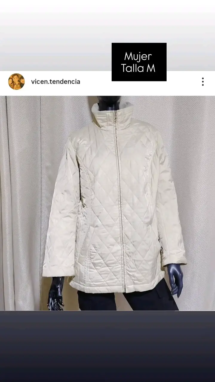 Chaqueta acolchada blanca mujer talla M