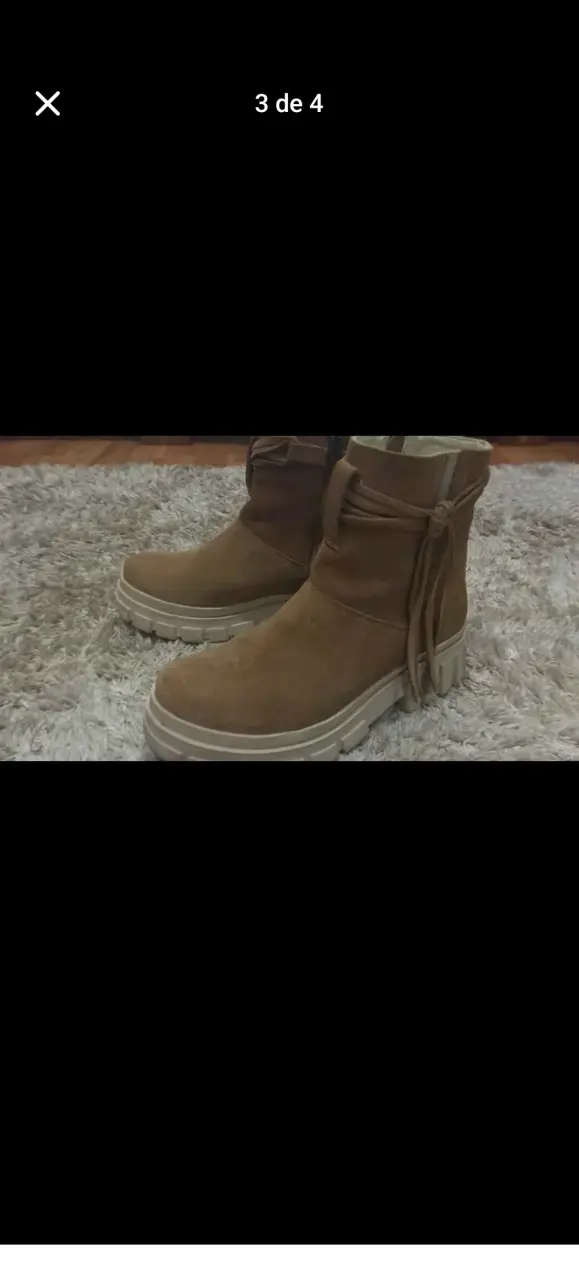 Botines de gamuza marrón con plataforma - 1
