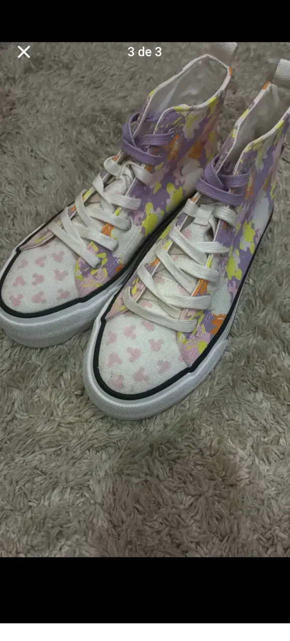 Zapatillas altas con diseño floral multicolor - 1