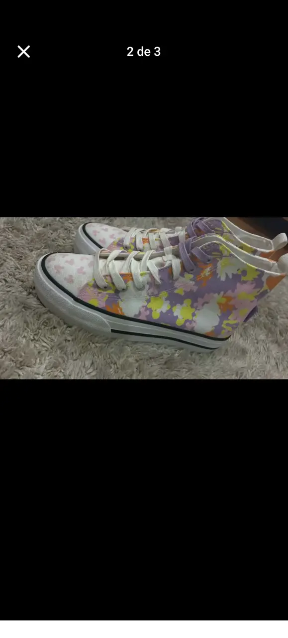 Zapatillas altas con diseño floral multicolor - 2