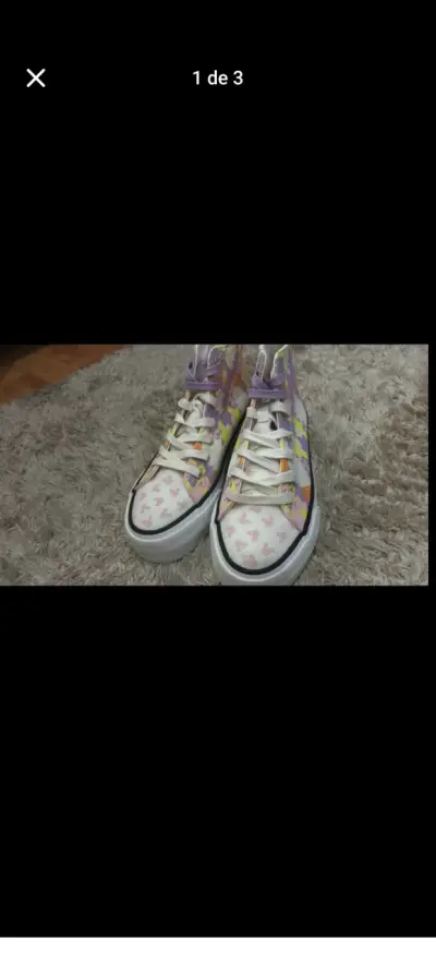 Zapatillas altas con diseño floral multicolor - miniatura 3