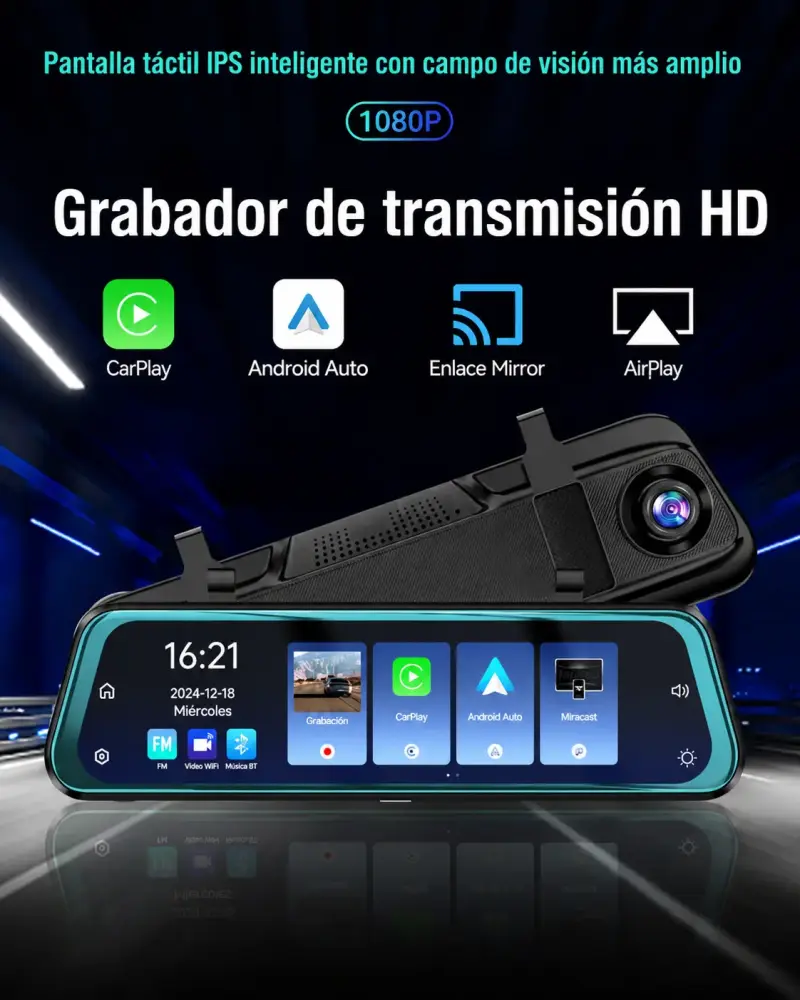 Cámara Espejo retrovisor inteligente Carplay 9,66” - 2