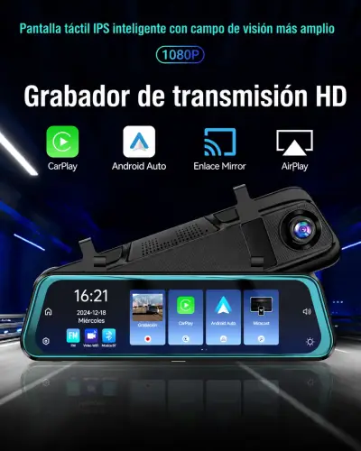 Cámara Espejo retrovisor inteligente Carplay 9,66” - miniatura 2