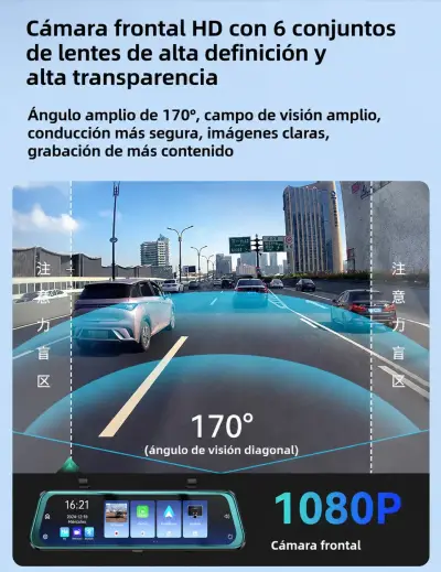 Cámara Espejo retrovisor inteligente Carplay 9,66” - miniatura 4