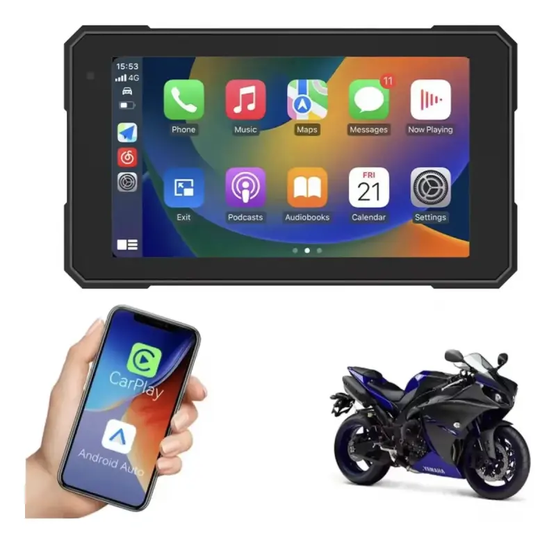 Pantalla para moto 5” con CarPlay y Android Auto - 1