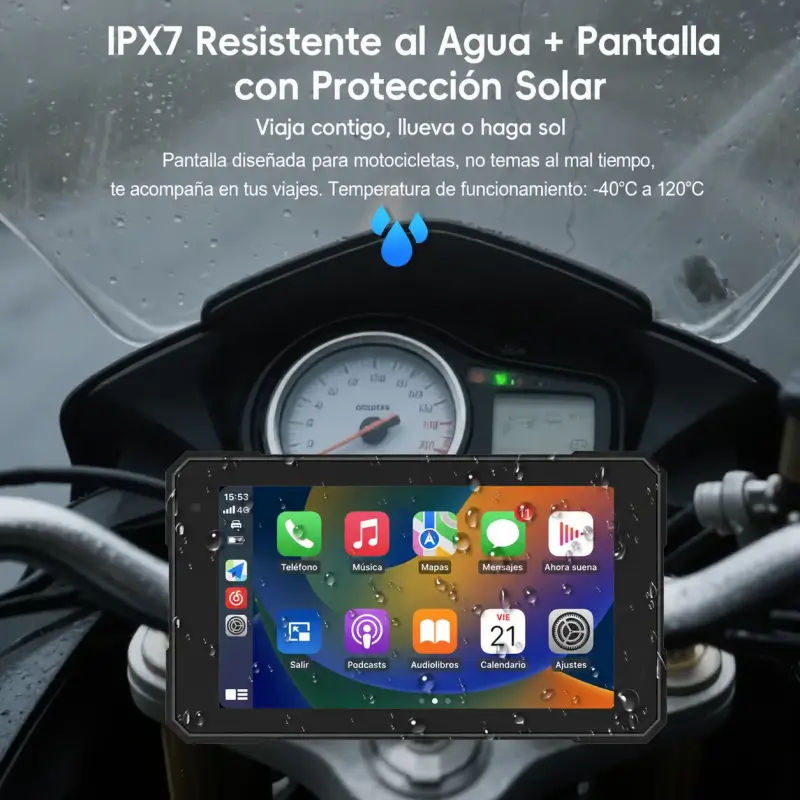Pantalla para moto 5” con CarPlay y Android Auto - 5
