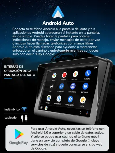 Pantalla CarPlay y Android Auto inalámbrica 7” - miniatura 3