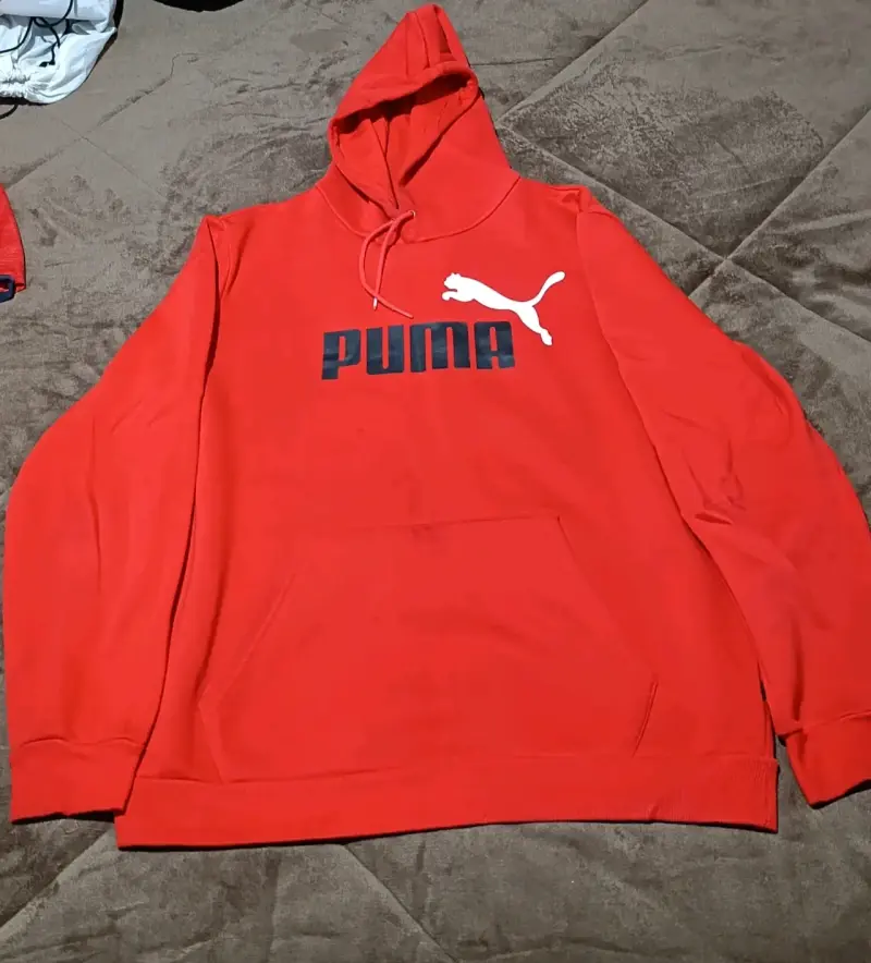 Polerón con capucha Puma rojo para hombre