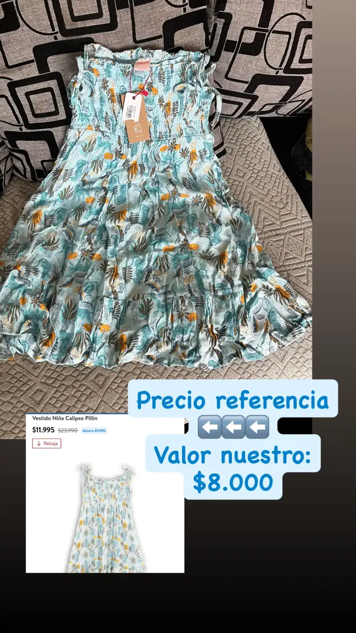 Vestido niña estampado tropical Pillin