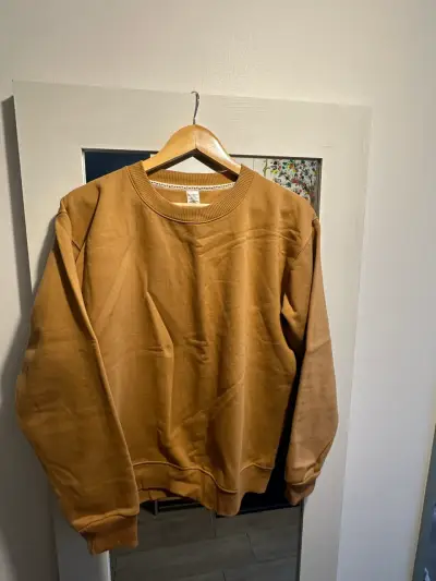Polerón unisex color camel de algodón - miniatura 1