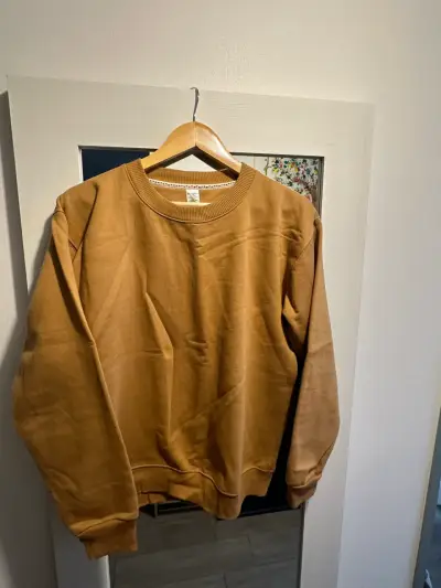 Polerón unisex color camel de algodón - miniatura 2