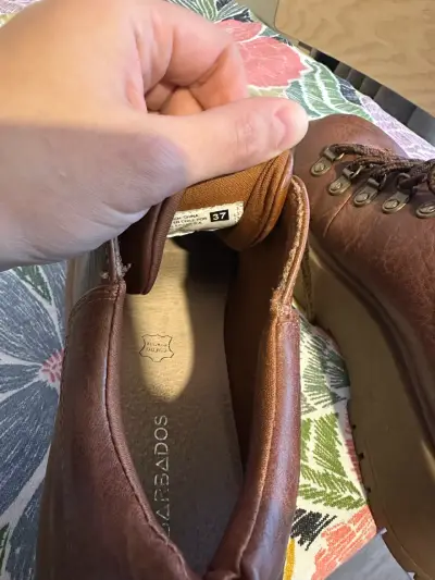 Zapatos de cuero marrón con plataforma - miniatura 3