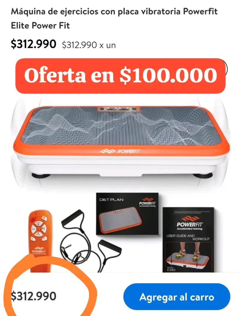 Máquina de ejercicios Powerfit Elite con placa vibratoria