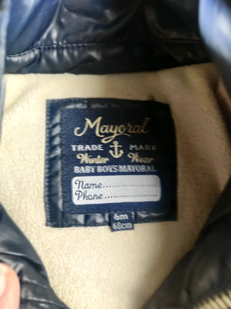 Chaqueta acolchada azul para niños con capucha - 3