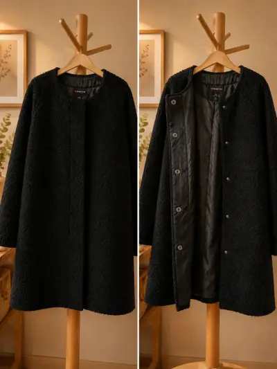Abrigo textura teddy  forrado  Talla L /XL - miniatura 1