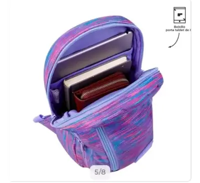 Mochila escolar multicolor resistente y espaciosa - miniatura 3