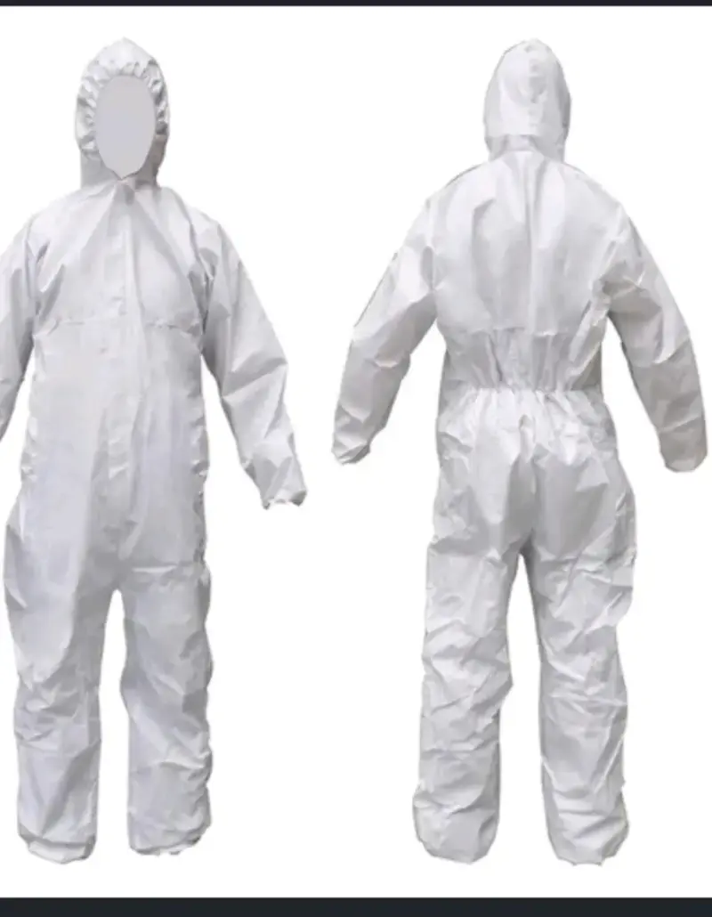 Traje protector desechable blanco con capucha - 1