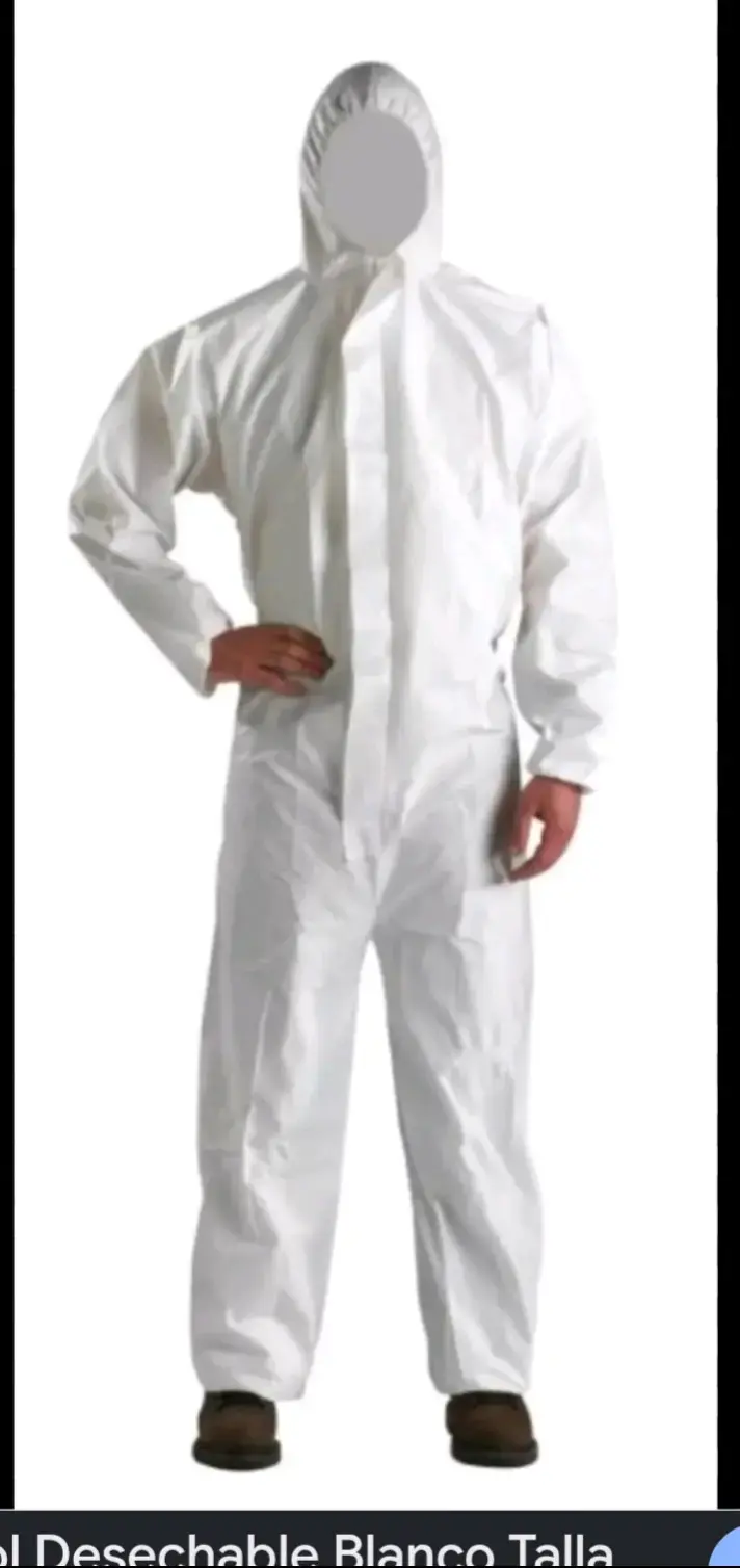 Traje protector desechable blanco con capucha - 2