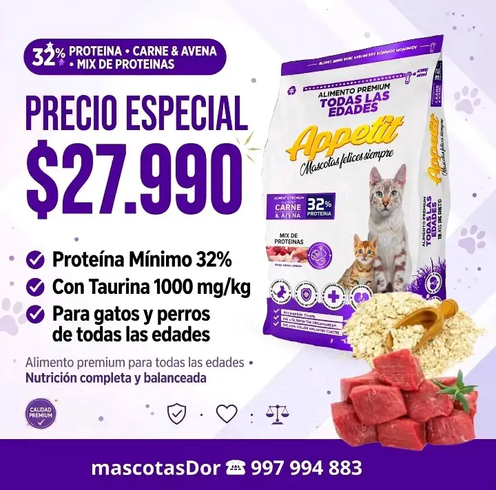 Alimento Premium Appetit para Gatos y Perros