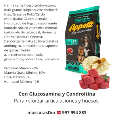 Alimento para perro senior 7+ Appetit carne y avena - miniatura 2