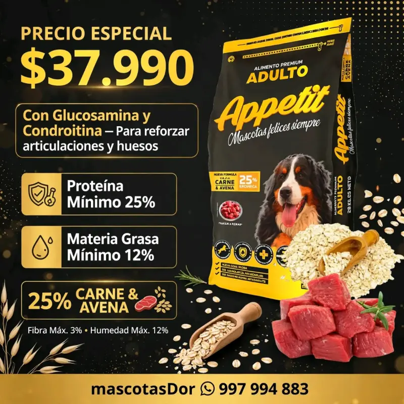 Alimento Premium para Perros Adultos Appetit - 1