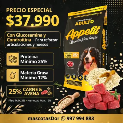 Alimento Premium para Perros Adultos Appetit - miniatura 1