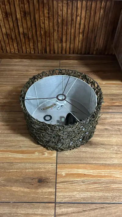 lámpara de mimbre decorativa - miniatura 2
