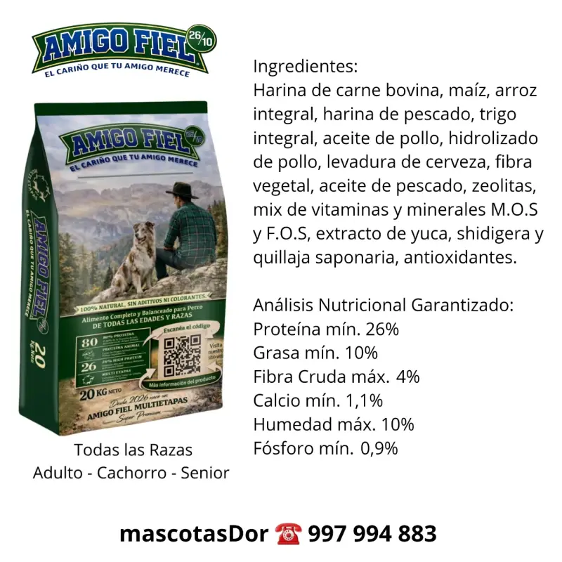Alimento para perros Amigo Fiel 20 kg natural - 2