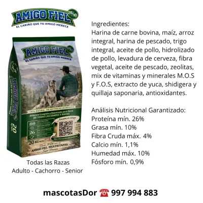 Alimento para perros Amigo Fiel 20 kg natural - miniatura 2