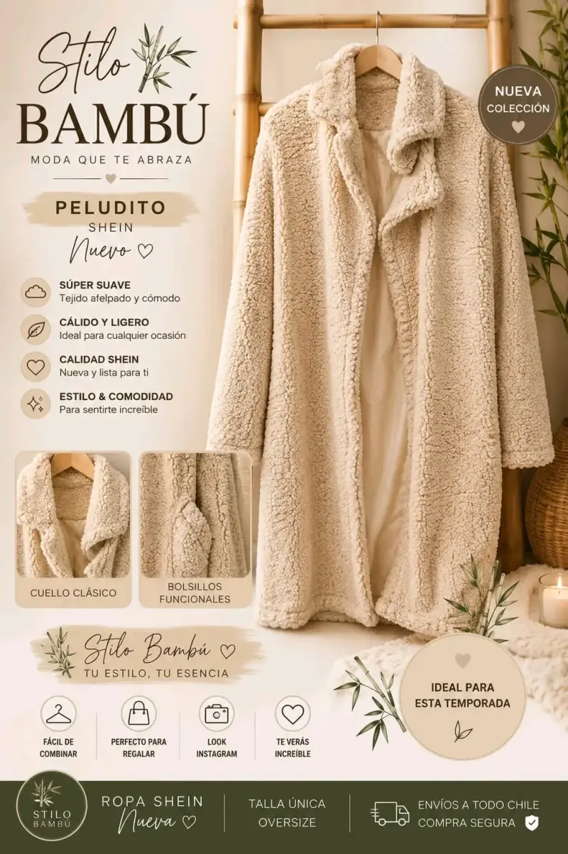 Abrigo Peludito Oversize Stilo Bambú