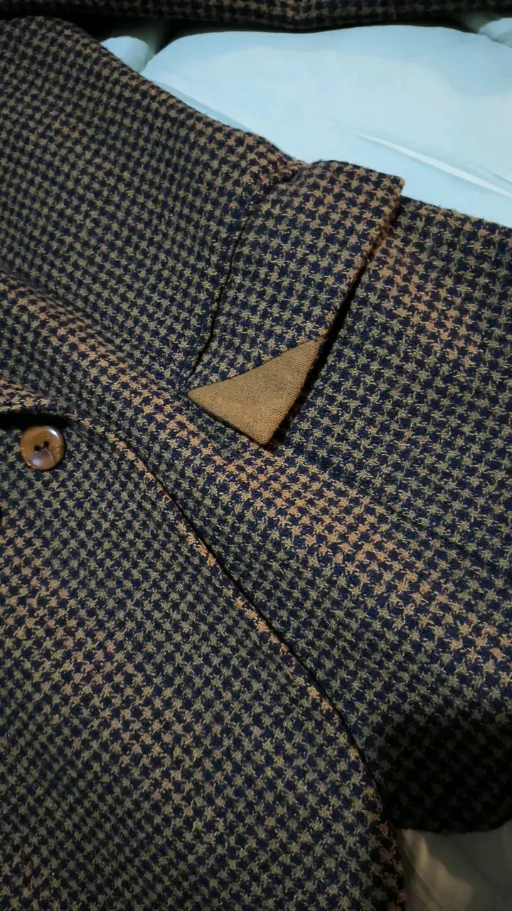 Blazer vintage de lana con diseño a cuadros - 2