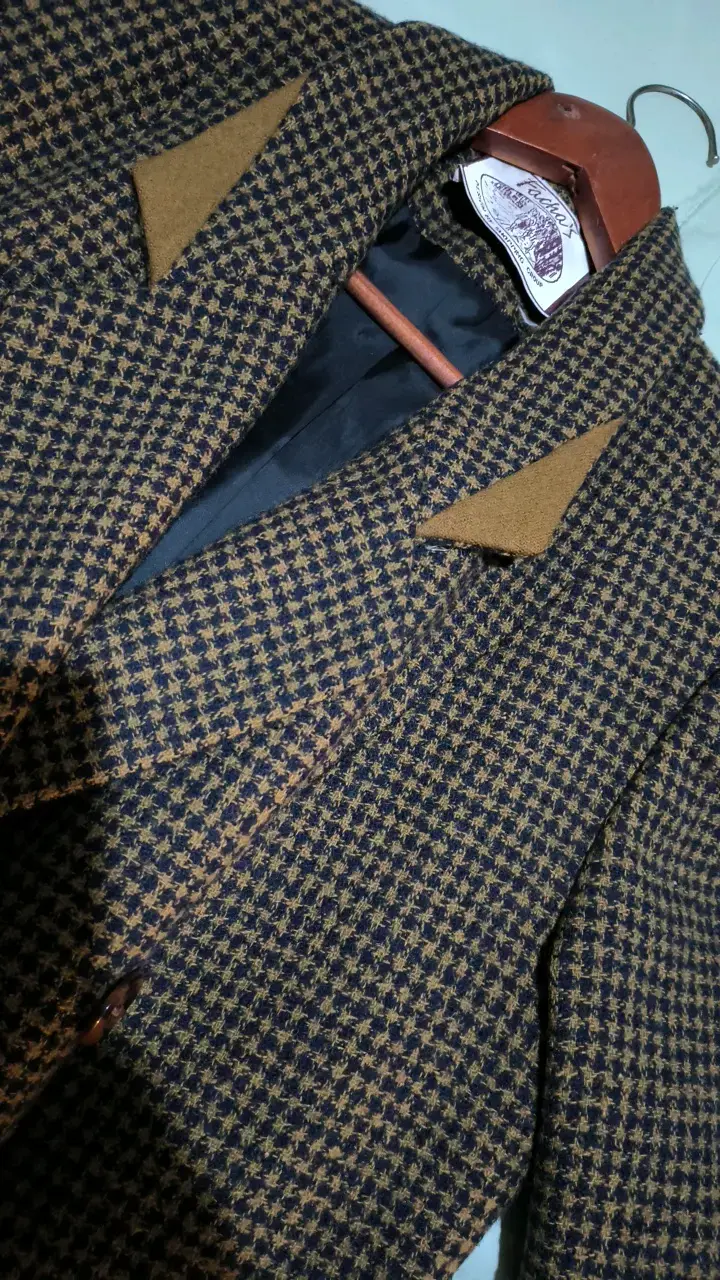 Blazer vintage de lana con diseño a cuadros - 4