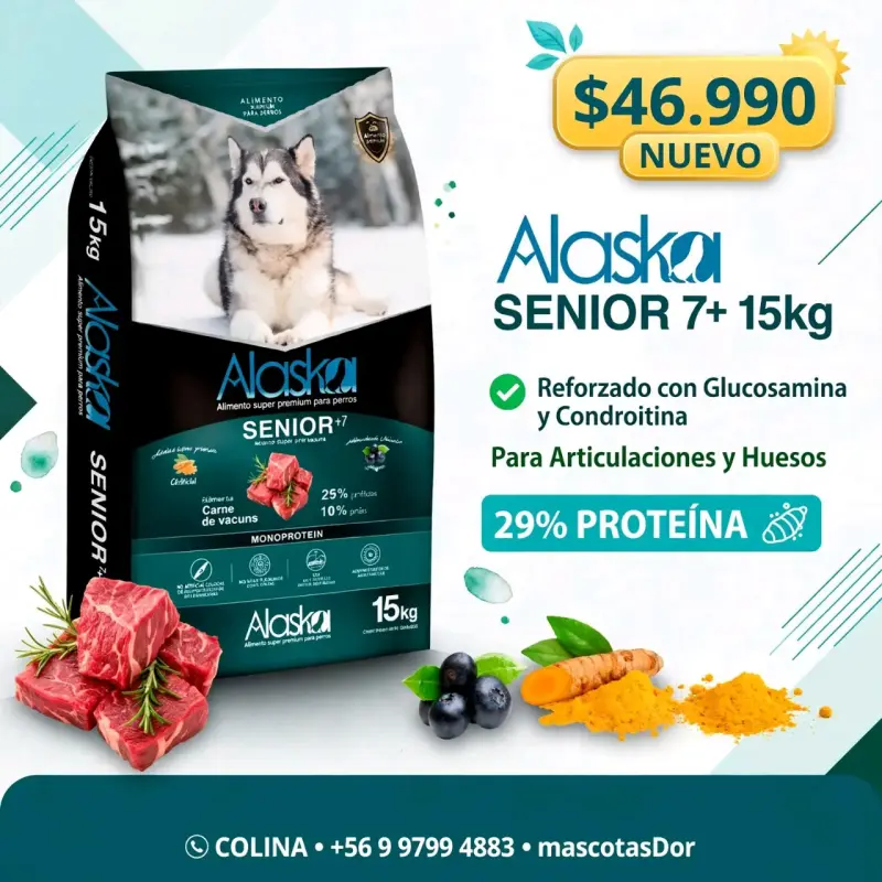 Alimento para perros Alaska Senior 15kg - 1