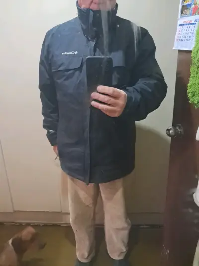 Chaqueta impermeable Columbia negra para hombre - miniatura 1
