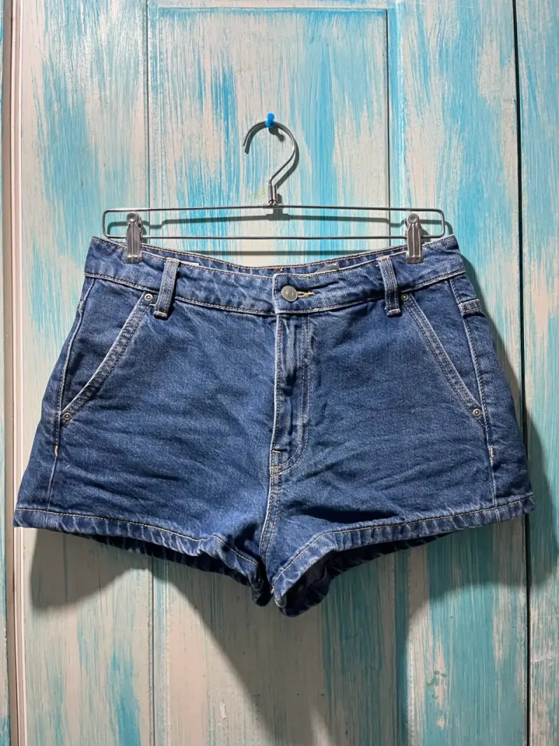 Shorts de mezclilla azul para mujer - 1