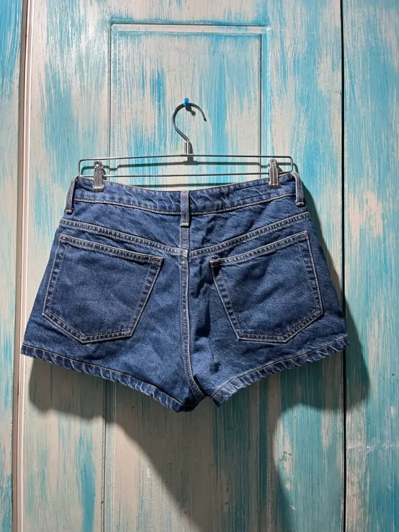 Shorts de mezclilla azul para mujer - 2