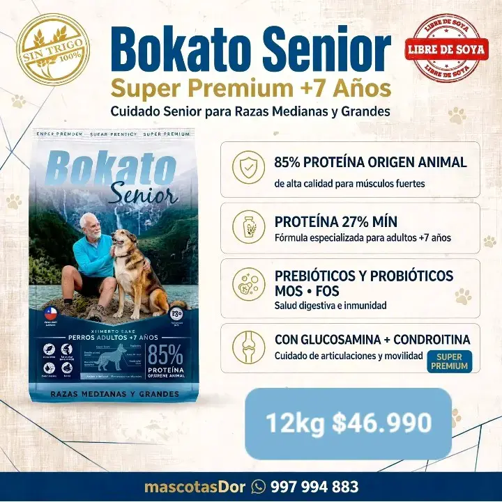 Alimento para perros Bokato Senior Super Premium 12kg - 1