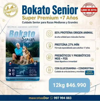 Alimento para perros Bokato Senior Super Premium 12kg - miniatura 1