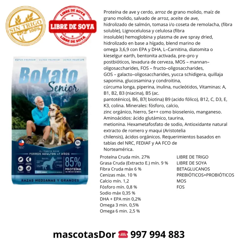 Alimento para perros Bokato Senior Super Premium 12kg - 2