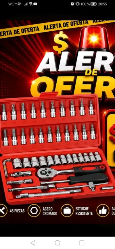 Juego de Herramientas 46 Piezas Acero Cromado - miniatura 1