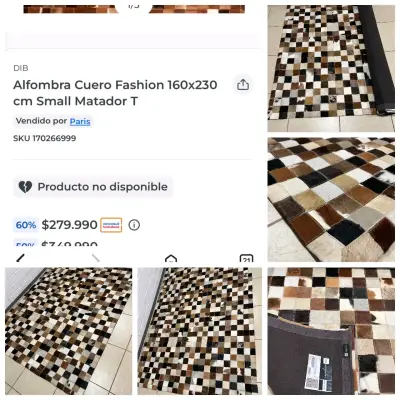 Alfombra de cuero DIB Fashion 160x230 cm - miniatura 1