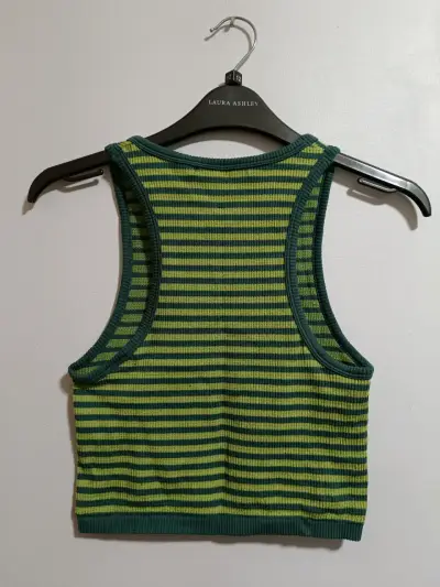 Top de rayas verde y negro para mujer - miniatura 2