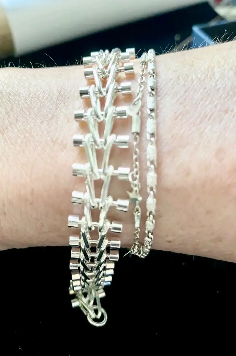 Pulsera de plata 925 con diseño floral - 4