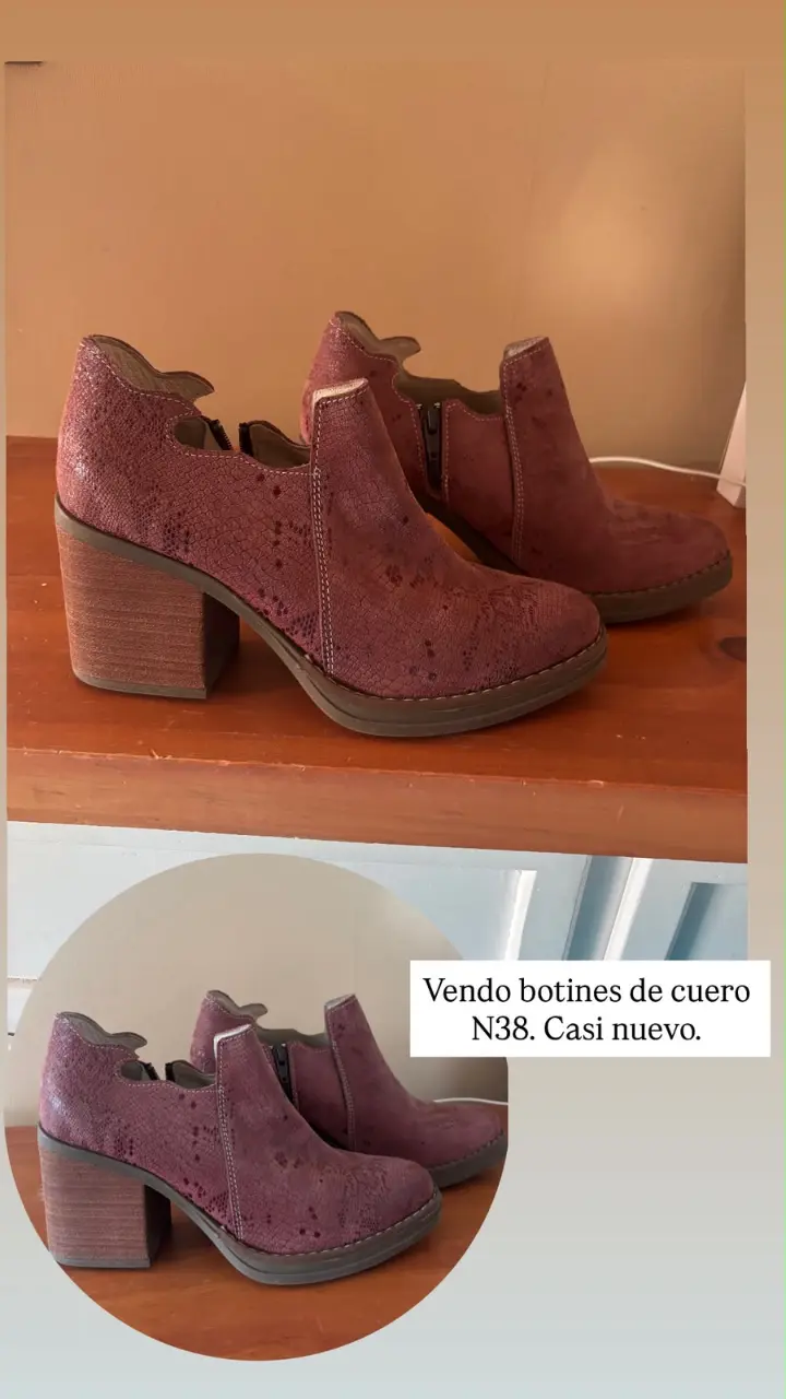 Botines de cuero  talla 38 casi nuevos